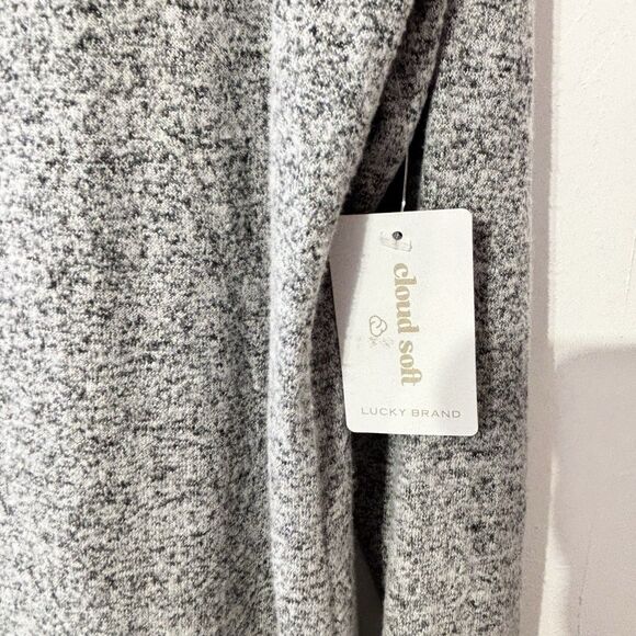 Lucky Brand Round Sweater Dress Charcoal Grey Sz Large Knee Length Fall NEW - Picture 4 of 9